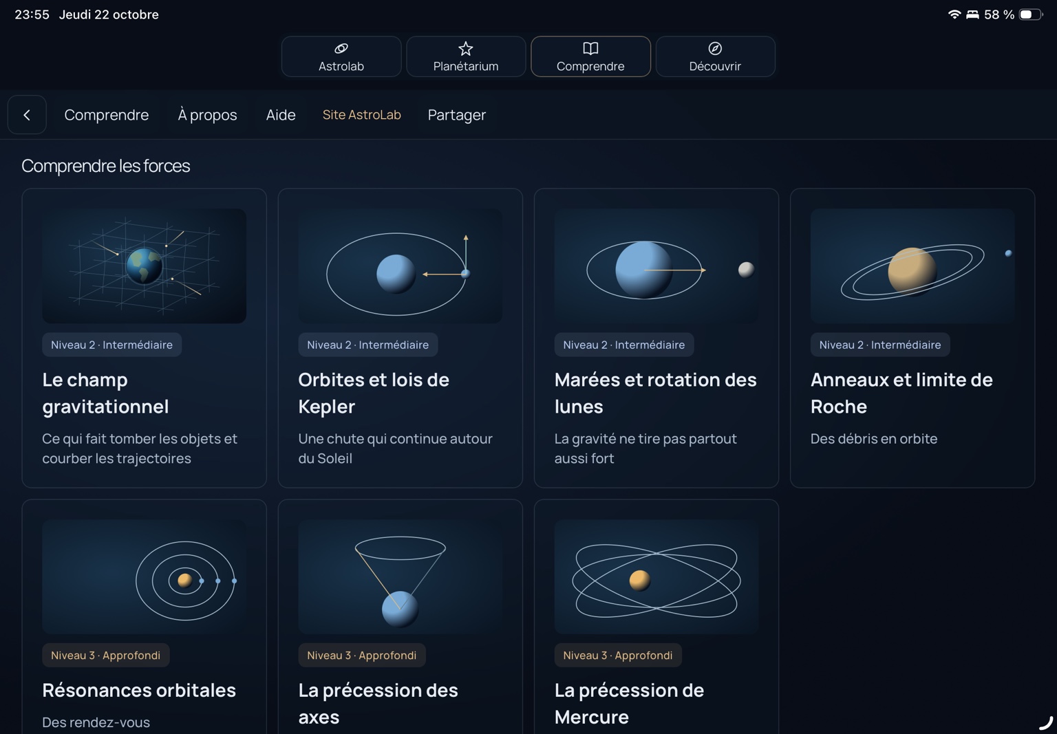 Expérimenter sur tablette