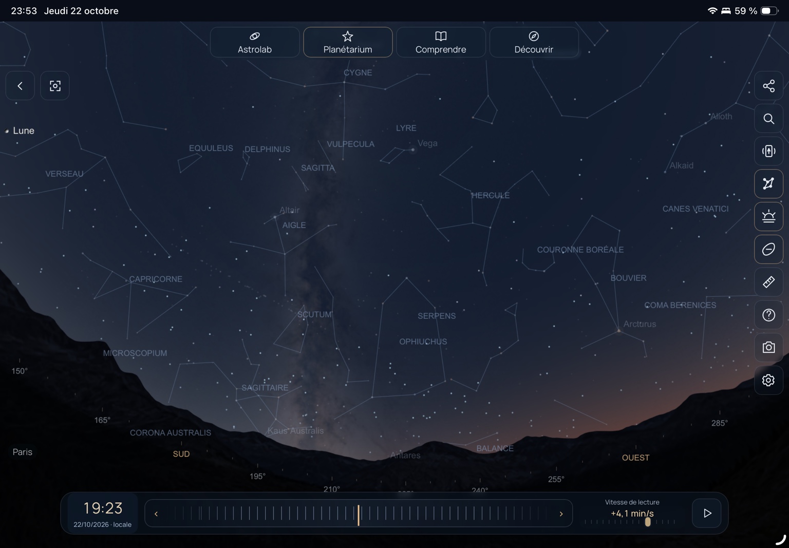 Le ciel sur grand écran